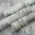 کاغذ دیواری سبز طرح کاج کد 8004