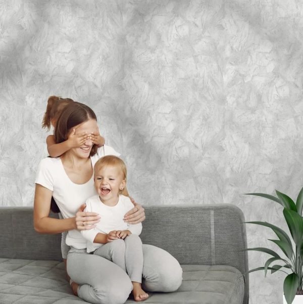 کاغذ دیواری طوسی روشن طرح انتزاعی 8015