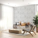کاغذ دیواری نقره ای شاین دار طرح انتزاعی کد 8016