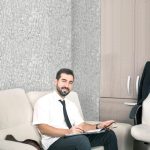 کاغذ دیواری طوسی طرح بافت کد 8011