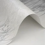 کاغذ دیواری نقره ای طرح شاخ و برگ کد 8024