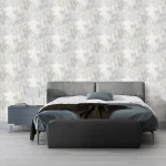 کاغذ دیواری نقره ای طرح شاخ و برگ کد 8024