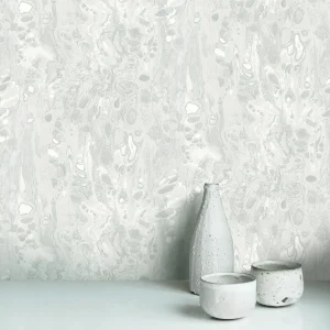 کاغذ دیواری طرح انتزاعی نقره ای کد 8028