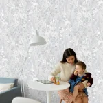 کاغذ دیواری طرح انتزاعی نقره ای کد 8028
