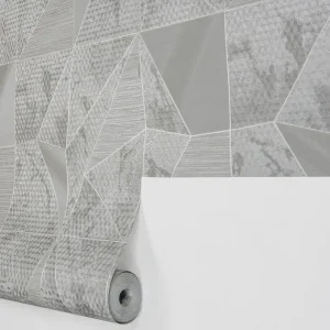 کاغذ دیواری طوسی طرح هندسی کد 8031
