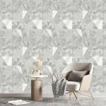کاغذ دیواری طوسی طرح هندسی کد 8031