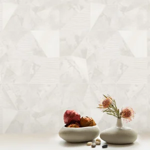 کاغذ دیواری سفید طرح هندسی کد 8037