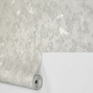 کاغذ دیواری پتینه طرح هندسی سفید کد 8038